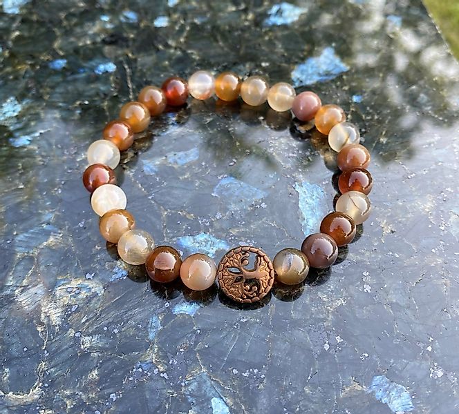 NAHLE Perlenarmband Lebensbaum Achat Naturstein Armband Baum des Lebens Arm günstig online kaufen