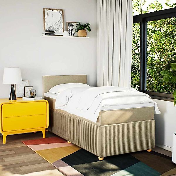 vidaXL Bett Boxspringbett mit Matratze Creme günstig online kaufen