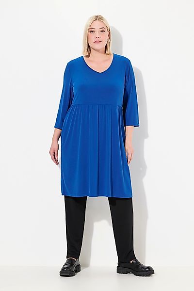 Ulla Popken Maxikleid Longshirt A-Linie Tunika-Ausschnitt günstig online kaufen