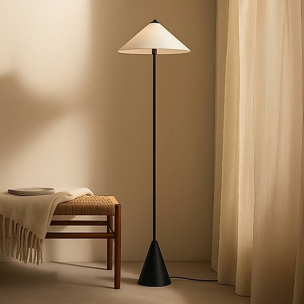 Lindby Stehleuchte Norvik, Höhe 150 cm, schwarz/grau, Metall günstig online kaufen