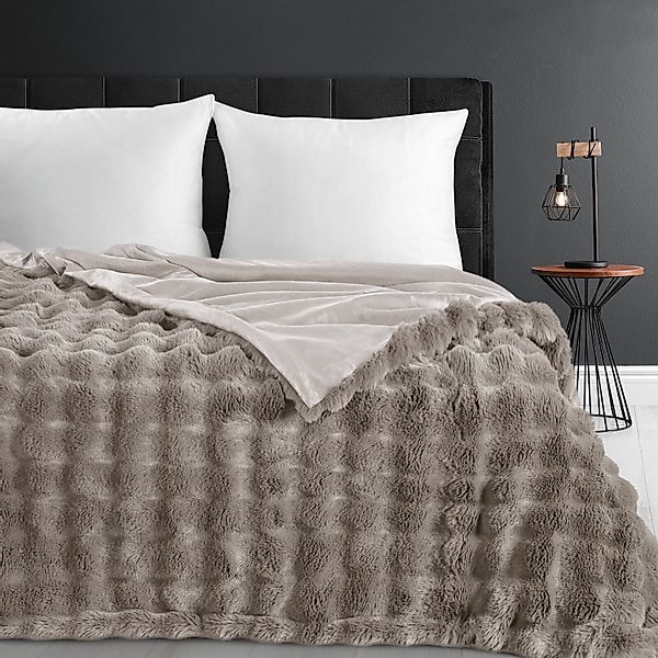Eurofirany Bettüberwurf Weiche Tagesdecke mit Fellstruktur, günstig online kaufen