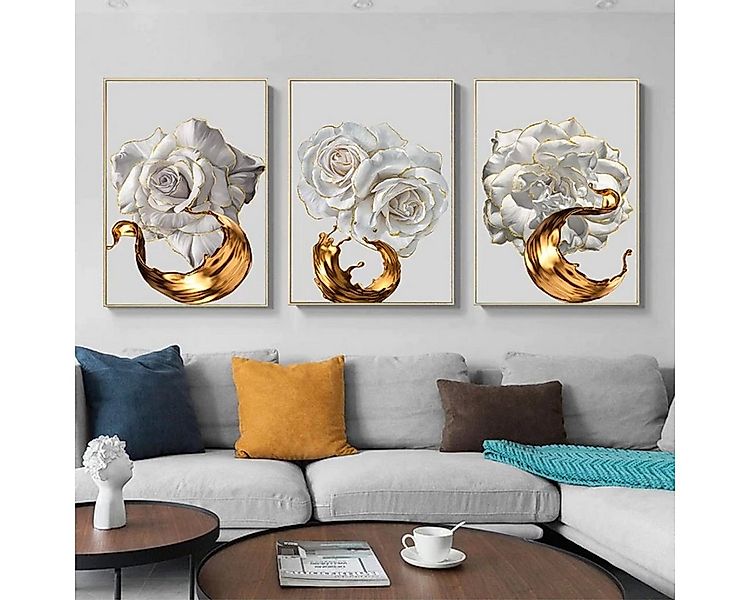 TPFLiving Kunstdruck (OHNE RAHMEN) Poster - Leinwand - Wandbild, Weiße Rose günstig online kaufen