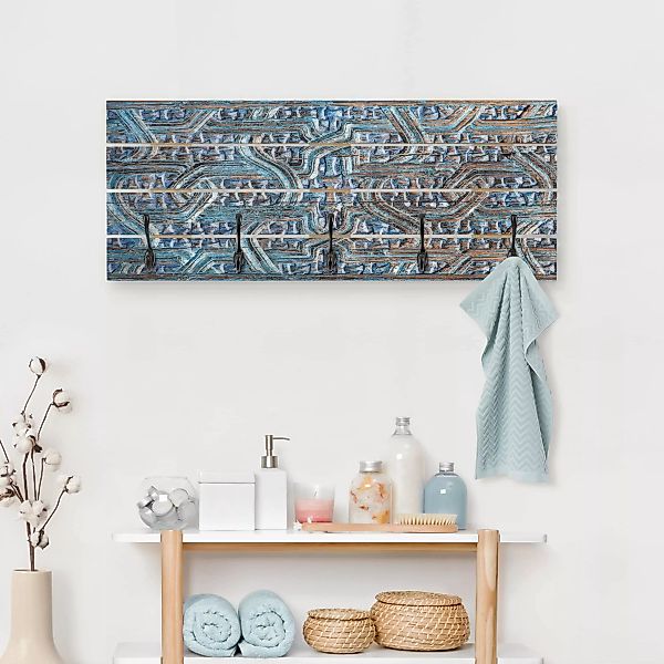 Wandgarderobe Holzpalette Muster & Textur Tür mit marokkanischer Schnitzkun günstig online kaufen