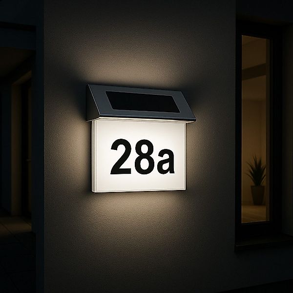 MeLiTec LED Außen-Wandleuchte Solar-Hausnummer mit Nummernset, günstig online kaufen