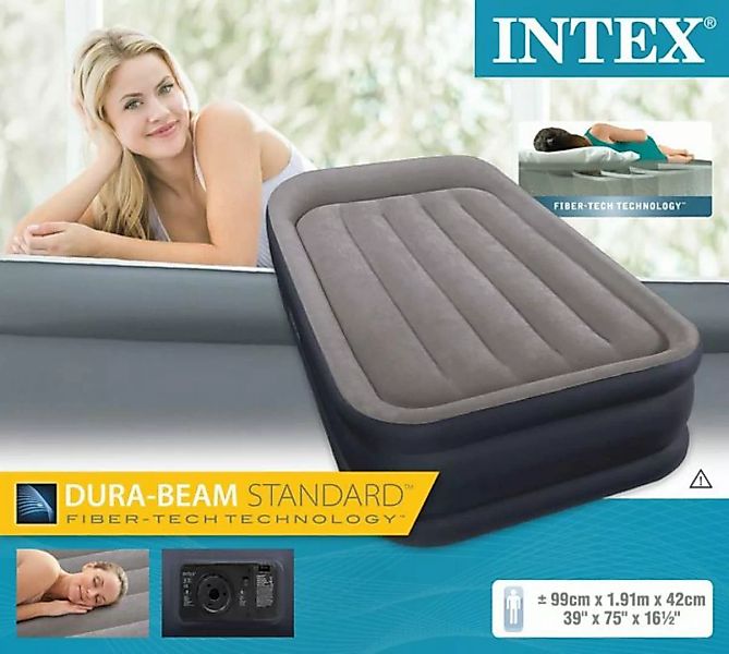 Intex Luftbett INTEX Luftbett Gästebett Lutmatratze inkl. Pumpe, (Fiber-Tec günstig online kaufen