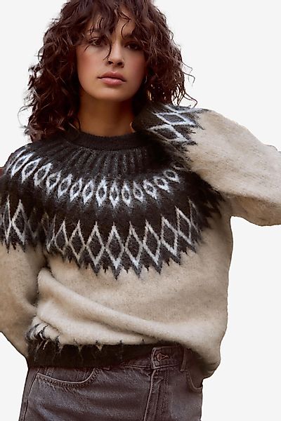 Next Rundhalspullover Weicher Strickpullover mit Norwegermuster günstig online kaufen