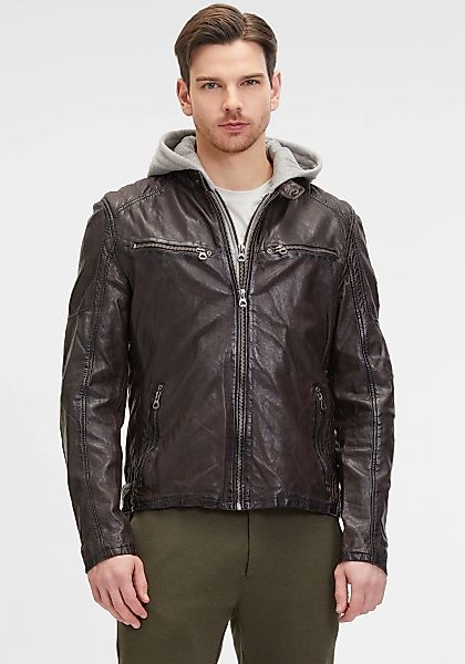 Mauritius Lederjacke "GMRayco", mit Kapuze, mit Reißverschluss, Reißverschl günstig online kaufen