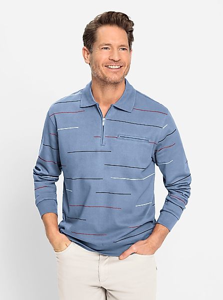 Marco Donati Langarm-Poloshirt "Sweatshirt" 1 Stk. tlg. günstig online kaufen