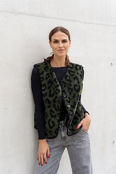 von Herzen Fellimitatweste Leo Teddyweste Khaki – ärmellos – Onesize – mit günstig online kaufen