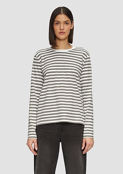 s.Oliver Langarmshirt Gestreiftes Langarmshirt aus Baumwolljersey günstig online kaufen