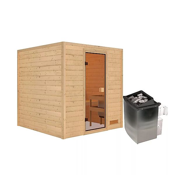 Karibu Sauna Jara Set Naturbelassen mit Ofen 9 kW integr. Steuerung günstig online kaufen