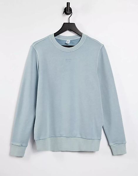 Reebok – Sweatshirt mit mittigem Logo in natürlich gefärbtem Meteor-Grau günstig online kaufen