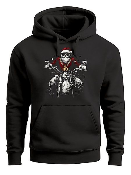 Neverless Hoodie Hoodie Herren Weihnachten Print Aufdruck Santa Biker Motor günstig online kaufen
