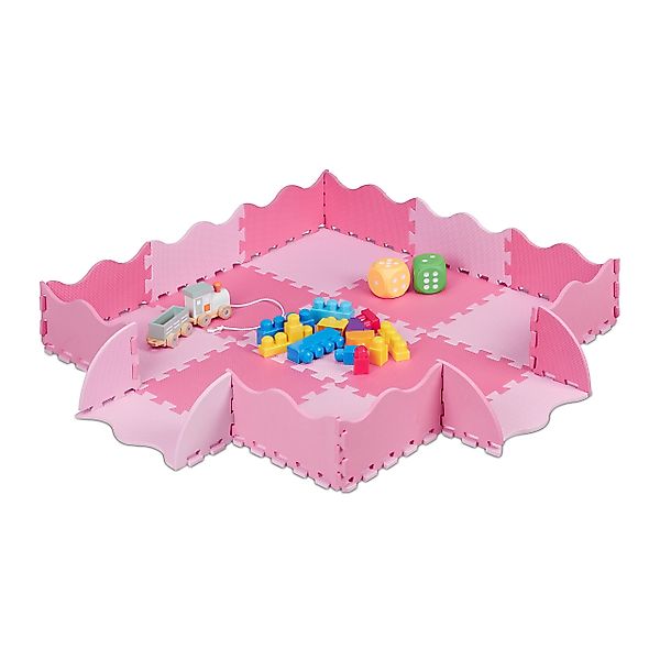 relaxdays Spielmatte 25-teilige Puzzlematte mit Rand, günstig online kaufen