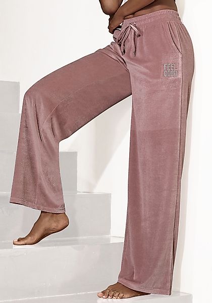 Vivance Nickihose mit glänzendem Schmucksteinchen Wording günstig online kaufen