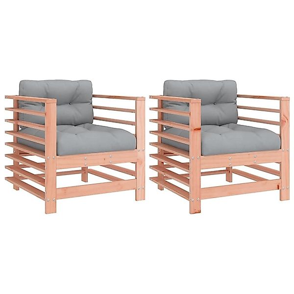 vidaXL Sofaelement Gartenstühle mit Kissen 2 günstig online kaufen