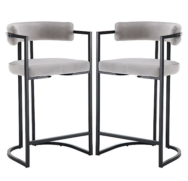 WAHSON OFFICE CHAIRS Barhocker 2er Set, Samt Küchenhocker Barstühle mit sch günstig online kaufen