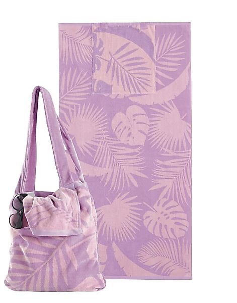 Delindo Lifestyle Strandtuch Strandtuch mit Schultertasche, günstig online kaufen
