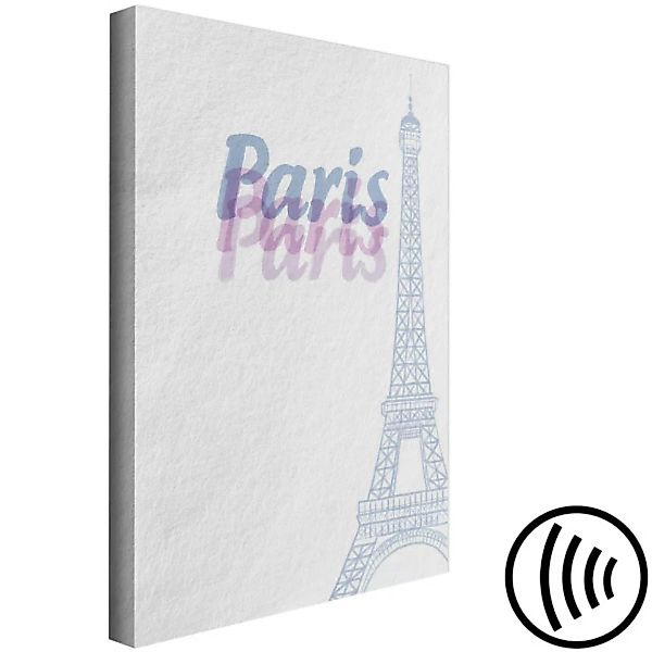 Leinwandbild Trois Couleurs - einfache Grafiken mit Eiffelturm und Paris-Sc günstig online kaufen
