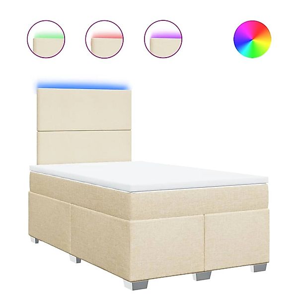 vidaXL Boxspringbett mit Matratze Creme 120x190 cm Stoff 3292725 günstig online kaufen