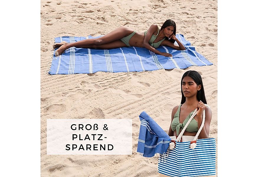 furora HOLIDAY Saunatuch Strandtuch Hamamtuch: groß 100x200 cm Saunatuch, S günstig online kaufen