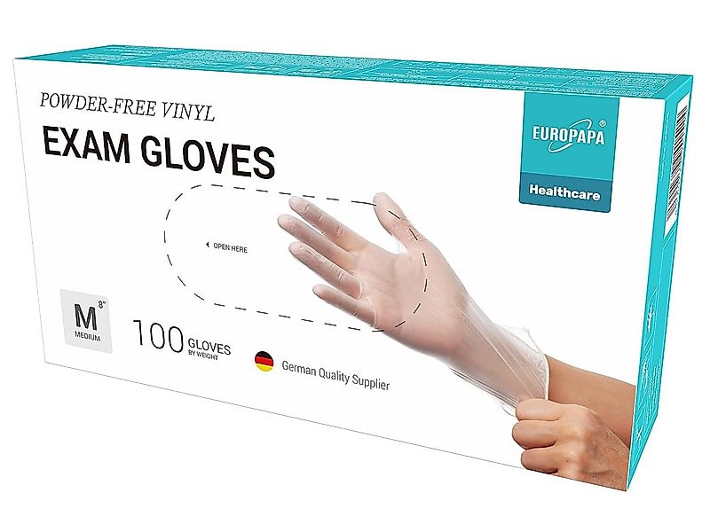 EUROPAPA Einweghandschuhe 100x Vinylhandschuhe Einweghandschuhe (Untersuchu günstig online kaufen