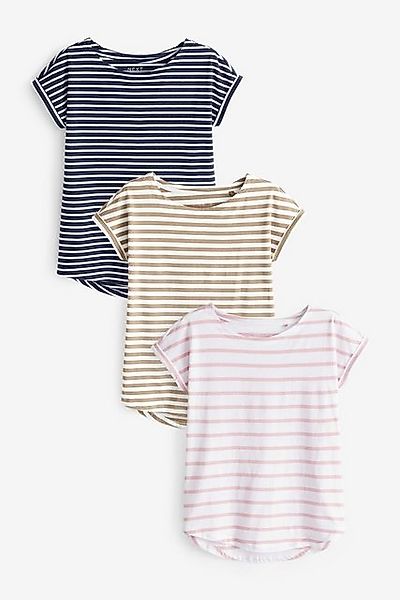 Next T-Shirt -Shirts mit Flügelärmeln im 5er-Pack (3-tlg) günstig online kaufen