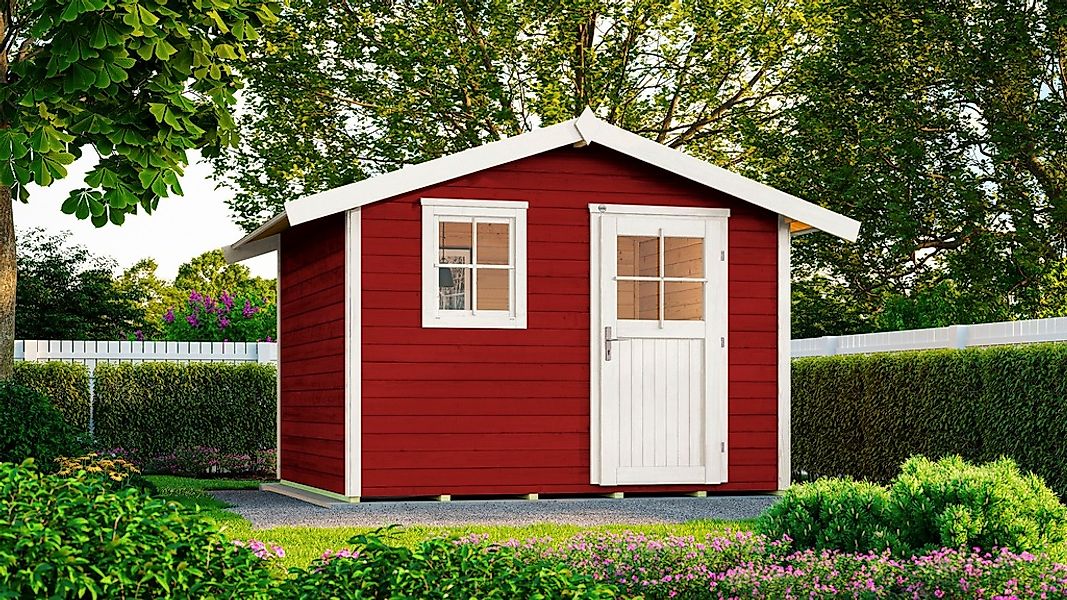 Gartenhaus 123 Gr.3 Satteldach Schwedenrot 28 mm günstig online kaufen