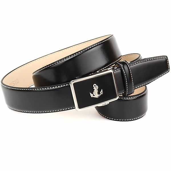 Anthoni Crown Ledergürtel, Ledergürtel mit Ankerlogo günstig online kaufen
