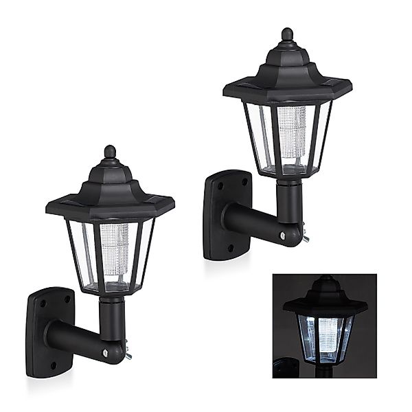 relaxdays Gartenleuchte Solar Wandlaterne 2er Set günstig online kaufen