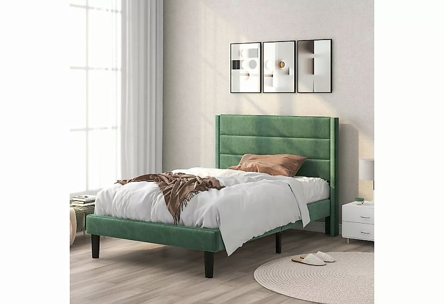 SOFTWEARY Polsterbett (Einzelbett mit Kopfteil und Lattenrost, 90x200 cm, B günstig online kaufen