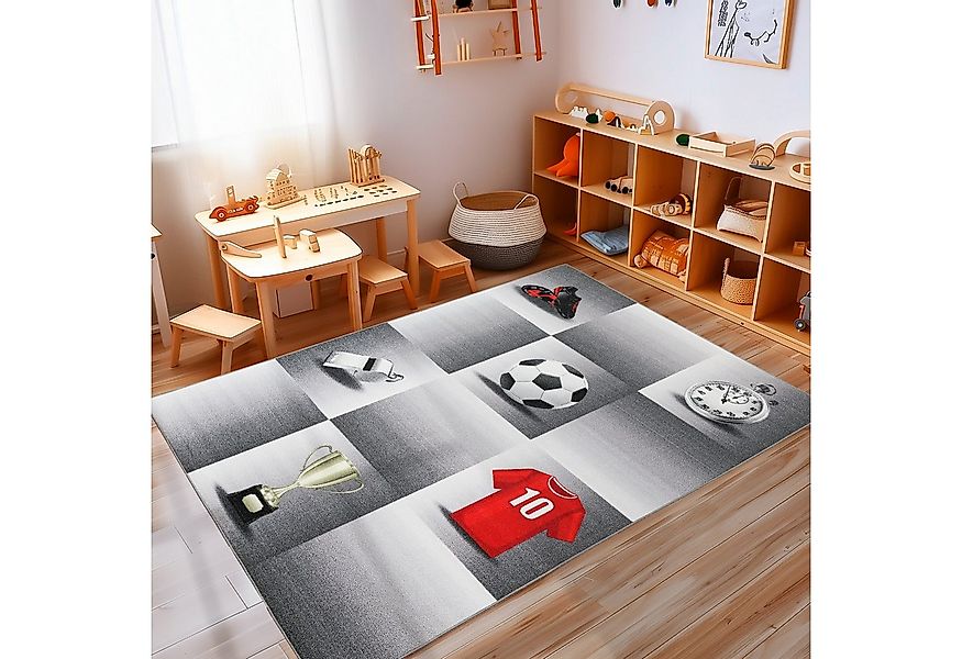 Carpettex Kinderteppich Fußball-Design, Rechteckig, Höhe: 7 mm, Kinderteppi günstig online kaufen