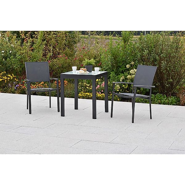 Merxx Milano Set 3-tlg. 2 Stapelsessel Balkon-Tisch Ausziehbar günstig online kaufen