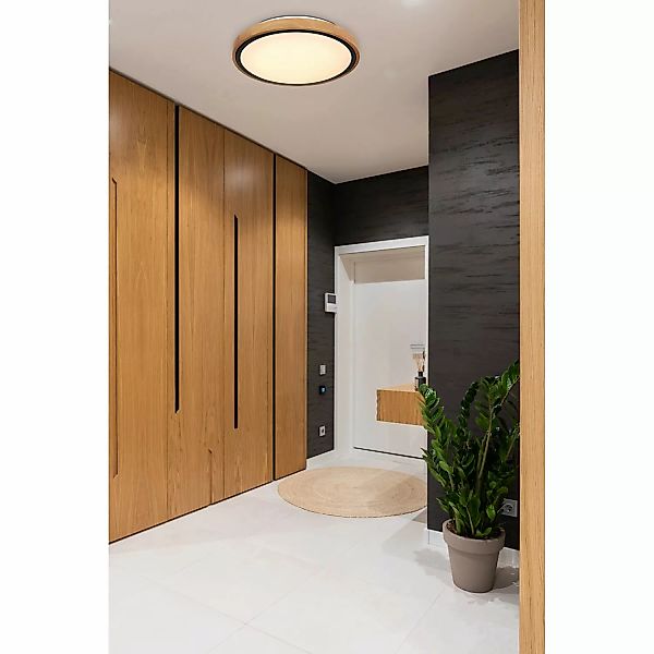 Globo LED-Deckenleuchte Bruno 1-flammig Schwarz matt 307 x 90 mm günstig online kaufen