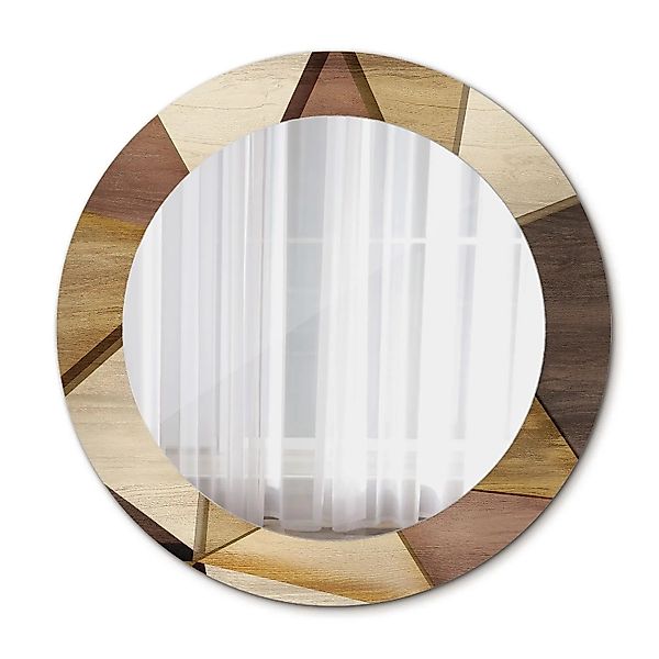 Tulup Spiegel mit Motivdruck Geometrisches 3D Holz 60x60 cm Runder Spiegel günstig online kaufen