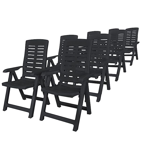 vidaXL Garten-Essgruppe 9-tlg. Garten-Essgruppe Kunststoff Anthrazit, günstig online kaufen