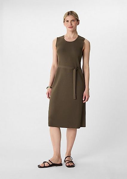 Comma Minikleid Geripptes Midikleid mit Bindegürtel günstig online kaufen