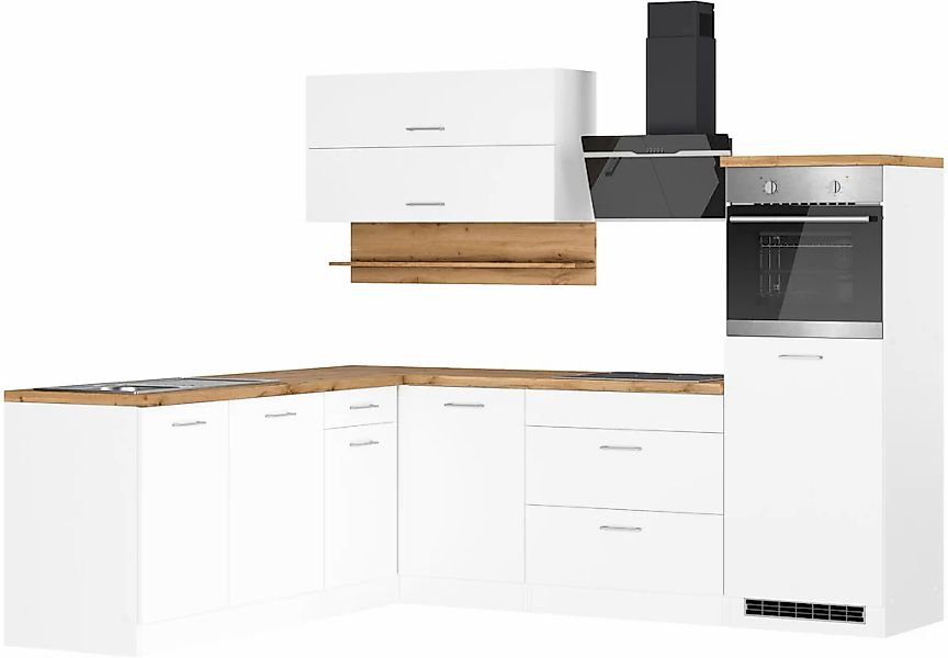 KOCHSTATION Winkelküche "KS-Milan", Stellbreite 250/220 cm, viel Stauraum, günstig online kaufen