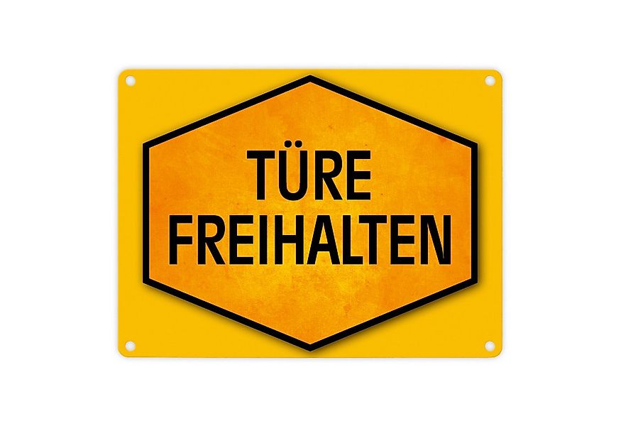 speecheese Metallschild Türe freihalten Warn und Hinweisschild in Gelb Schw günstig online kaufen