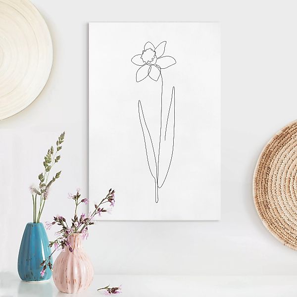 Leinwandbild Line Art Blumen - Narzisse günstig online kaufen