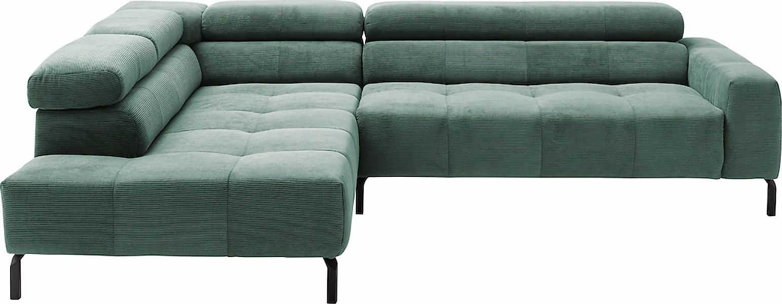 Places of Style Ecksofa "Claya, L-Form, incl. Kopfteilverstellung, Breite 2 günstig online kaufen