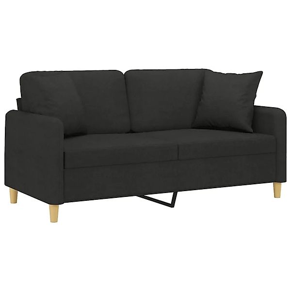 vidaXL 2-Sitzer-Sofa mit Zierkissen Schwarz 140 cm Stoff 3200913 günstig online kaufen