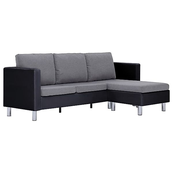 vidaXL Sofa 3-Sitzer-Sofa mit Kissen Schwarz günstig online kaufen