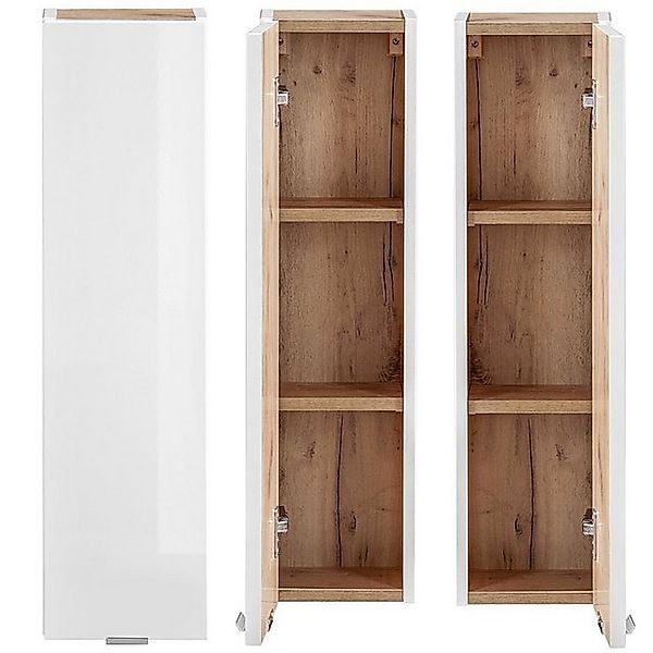 Lomadox Hängeschrank TOSKANA-56 Badezimmer in Weiß-Hochglanz günstig online kaufen