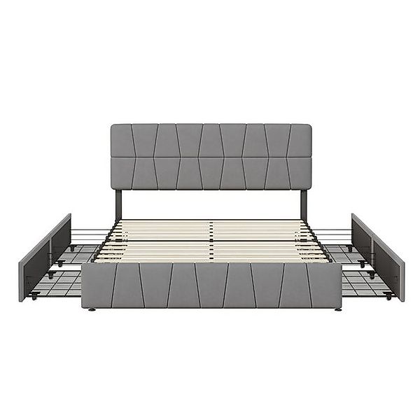 Furnishings Home Stauraumbett Doppelbett Polsterbett Mit 4 Metall Schublade günstig online kaufen