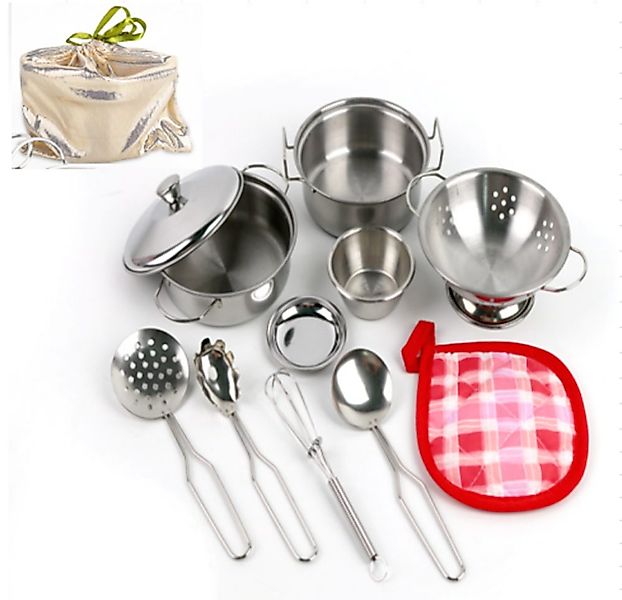 CLTYQ Kinder-Küchenset Kinderküchenzubehör Edelstahl Pretend Kochutensilien günstig online kaufen