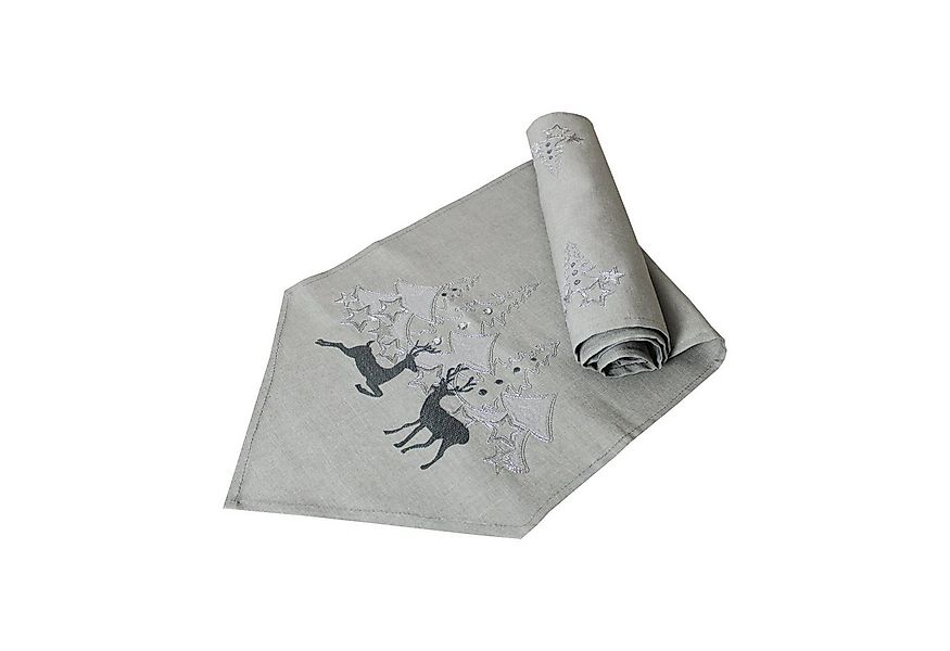 Haus und Deko Tischläufer Tischläufer Weihnachten 40 x 170 cm Stickerei Hir günstig online kaufen