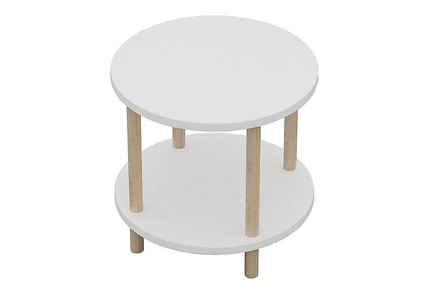 en.casa Beistelltisch, »Ves« mit unterer Ablage 49 x Ø42 cm Weiß günstig online kaufen