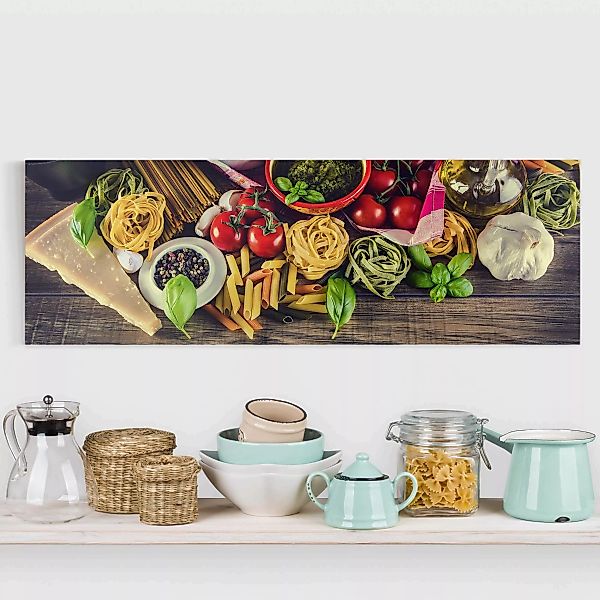 Leinwandbild Küche - Panorama Pasta günstig online kaufen