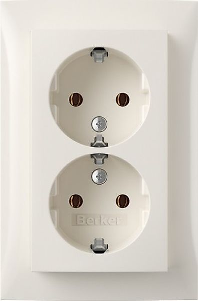 Berker SCHUKO-Doppelsteckdose Abdeckpl. pws-glanz 47748989 - 47748989 günstig online kaufen